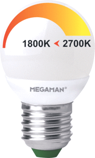 Dressoir Componist Slim Megaman kogel LED-lamp Dim to warm (2700-1800K) 4Watt (25W) E27 (grote  fitting) dimbaar - LEDsImprove.nl